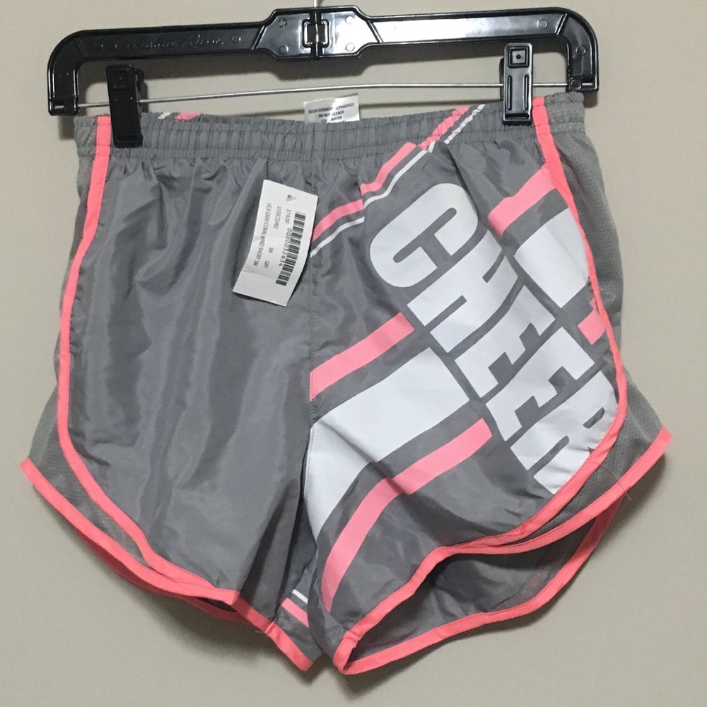 UCA Varsity Shop Grey and Pink Cheer Shorts NWT S
